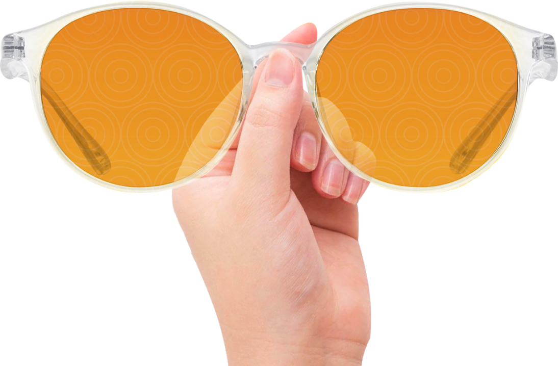 Orange tinted top glasses for sleep